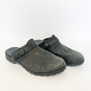 Teva De La Vina Leather Grey Slip On Mules
